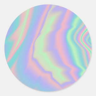 Faux Holographic Rainbow Custom Trendy Classic Round Sticker