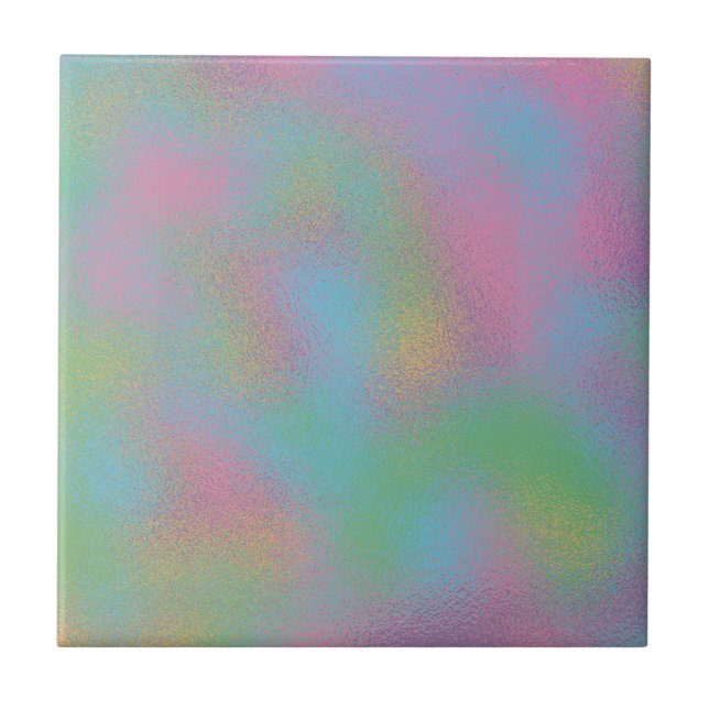 Faux Holographic Ripple Glass Texture Ceramic Tile (Front)