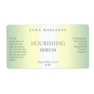 FAUX Holographic Serum Labels