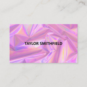 Faux Holographic Trendy Business Card