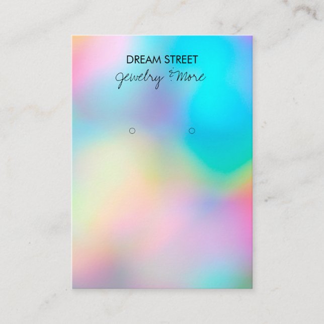 Faux Holographic Trendy Earring Display Card (Front)