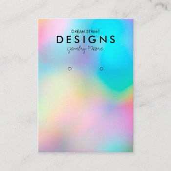 Faux Holographic Trendy Earring Display Card by TwoTravelledTeens at Zazzle