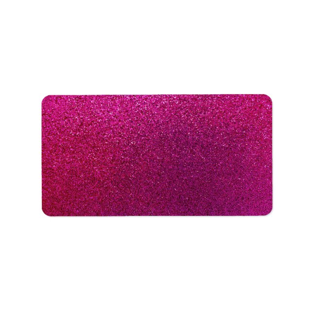 Faux Hot Pink Glitter Background Sparkle Label (Front)