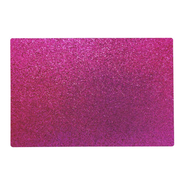 Faux Hot Pink Glitter Background Sparkle Placemat (Front)