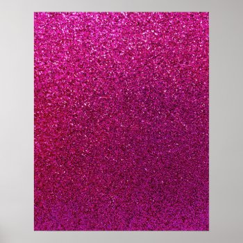 Faux Hot Pink Glitter Background Sparkle Poster by ZZ_Templates at Zazzle