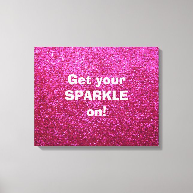Faux Hot Pink Glitter Canvas Print (Front)