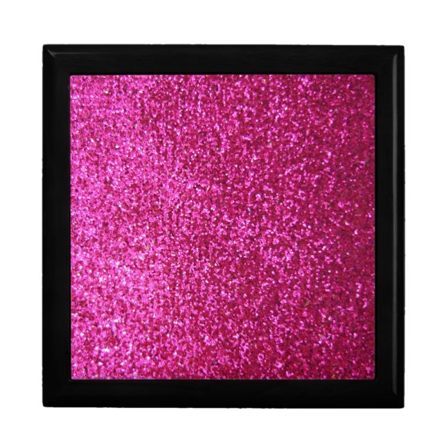 Faux Hot Pink Glitter Gift Box (Front)