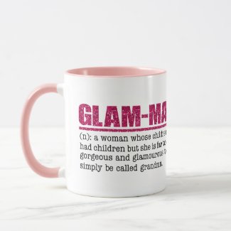 Faux Hot Pink Glitter Glam-Ma Mug