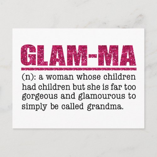 Faux Hot Pink Glitter Glam_Ma Postcard