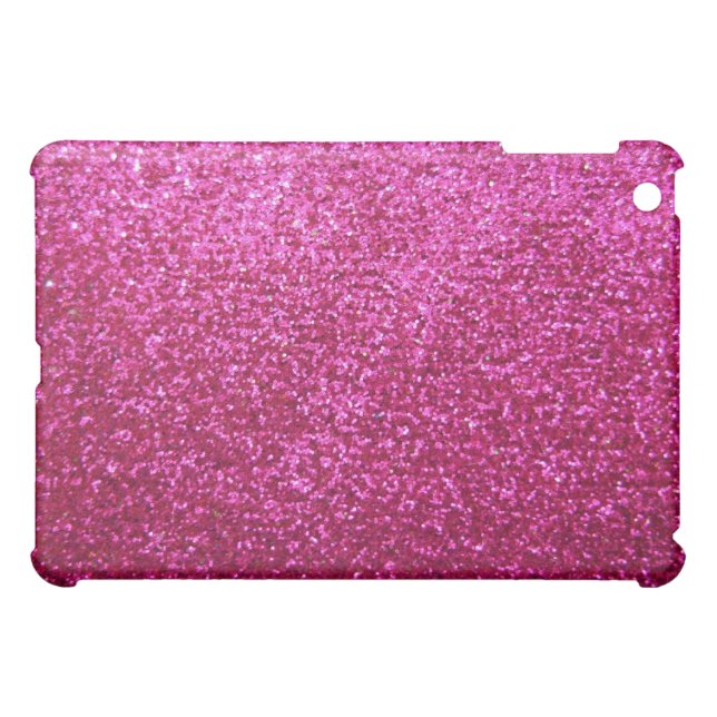 Faux Hot Pink Glitter iPad Mini Cover (Back Horizontal)