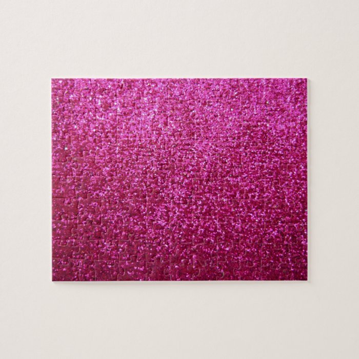 Faux Hot Pink Glitter Jigsaw Puzzles