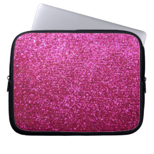 Faux Hot Pink Glitter Laptop Sleeve