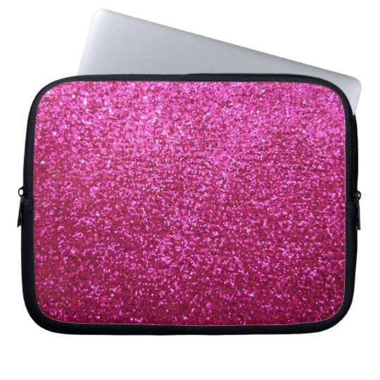 Faux Hot Pink Glitter Laptop Sleeve