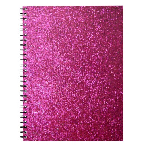 Faux Hot Pink Glitter Notebook | Zazzle