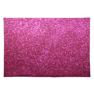 Faux Hot Pink Glitter Placemat