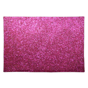 Hot Pink Placemats Zazzle Faux Hot Pink Glitter Placemat