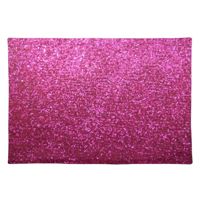 Faux Hot Pink Glitter Placemat (Front)