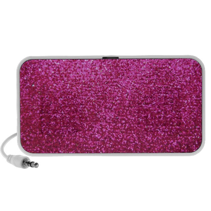 Faux Hot Pink Glitter Travel Speaker