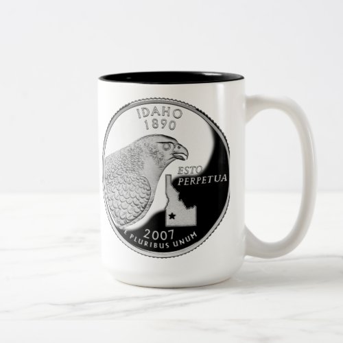 Faux Idaho State Quarter Two_Tone Coffee Mug