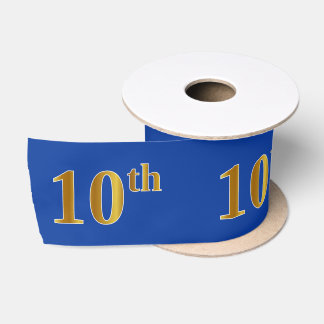 Faux/Imitation Gold "10th" Event Number (Blue) Satin Ribbon