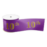 [ Thumbnail: Faux/Imitation Gold "10th" Event Number (Purple) Ribbon ]