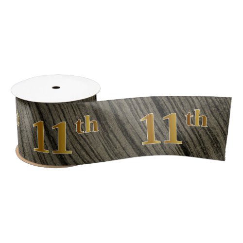 FauxImitation Gold 11th Event Number Rustic Satin Ribbon