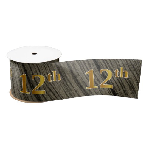 FauxImitation Gold 12th Event Number Rustic Satin Ribbon