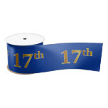 [ Thumbnail: Faux/Imitation Gold "17th" Event Number (Blue) Ribbon ]