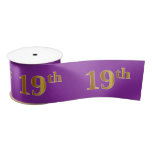 [ Thumbnail: Faux/Imitation Gold "19th" Event Number (Purple) Ribbon ]
