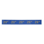 [ Thumbnail: Faux/Imitation Gold "21st" Event Number (Blue) Ribbon ]