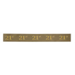 [ Thumbnail: Faux/Imitation Gold "21st" Event Number (Brown) Ribbon ]