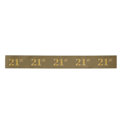 FauxImitation Gold 21st Event Number Brown Satin Ribbon
