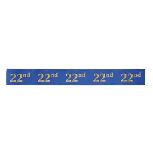 FauxImitation Gold 22nd Event Number Blue Satin Ribbon