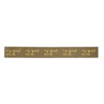 [ Thumbnail: Faux/Imitation Gold "22nd" Event Number (Brown) Ribbon ]