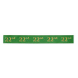 [ Thumbnail: Faux/Imitation Gold "22nd" Event Number (Green) Ribbon ]