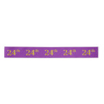[ Thumbnail: Faux/Imitation Gold "24th" Event Number (Purple) Ribbon ]