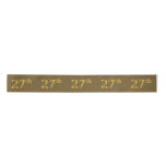 [ Thumbnail: Faux/Imitation Gold "27th" Event Number (Brown) Ribbon ]