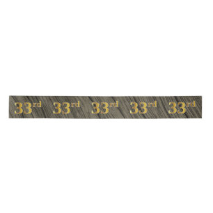 Faux/Imitation Gold "33rd" Event Number (Rustic) Satin Ribbon