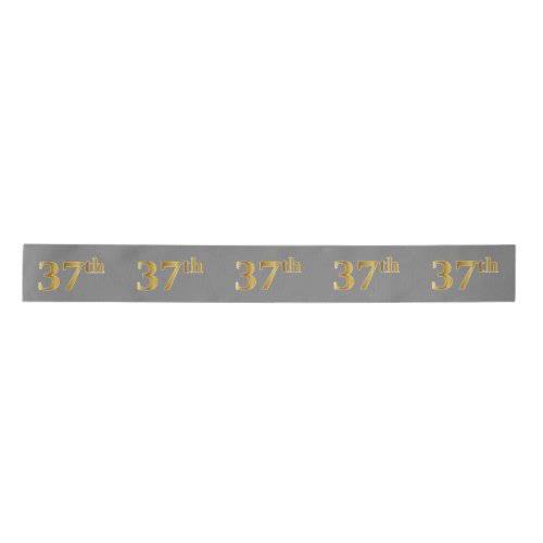 FauxImitation Gold 37th Event Number Gray Satin Ribbon