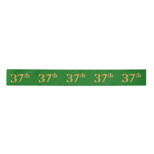 FauxImitation Gold 37th Event Number Green Satin Ribbon