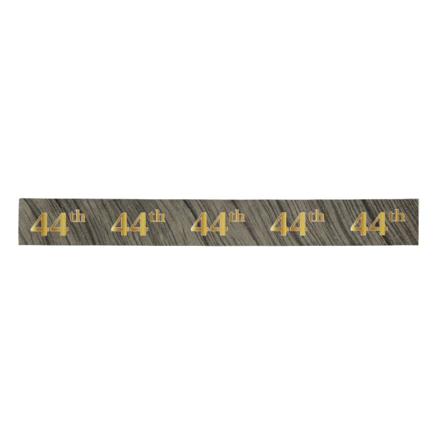Faux/Imitation Gold "44th" Event Number (Rustic) Satin Ribbon (Front)