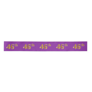 Faux/Imitation Gold "46th" Event Number (Purple) Satin Ribbon