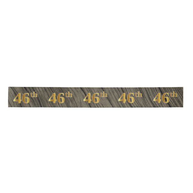 Faux/Imitation Gold "46th" Event Number (Rustic) Satin Ribbon (Front)