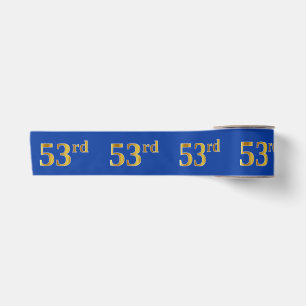 Faux/Imitation Gold "53rd" Event Number (Blue) Satin Ribbon