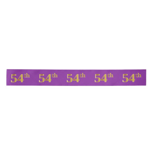 FauxImitation Gold 54th Event Number Purple Satin Ribbon