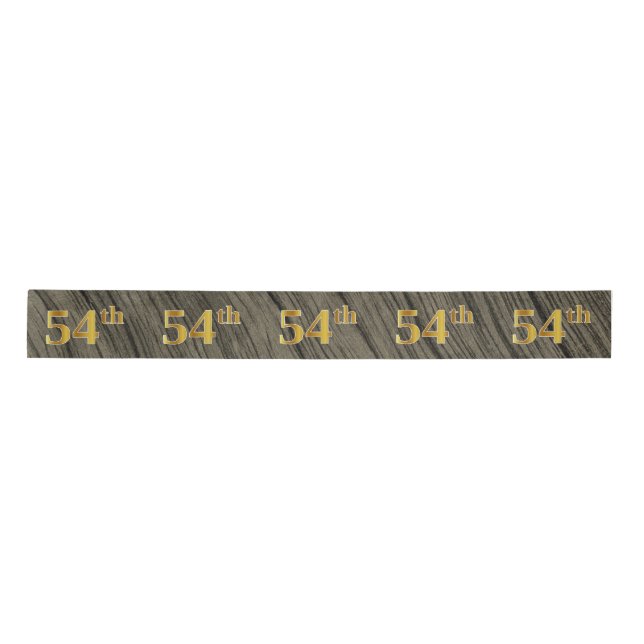 Faux/Imitation Gold "54th" Event Number (Rustic) Satin Ribbon (Front)