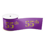 [ Thumbnail: Faux/Imitation Gold "55th" Event Number (Purple) Ribbon ]