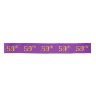 Faux/Imitation Gold "59th" Event Number (Purple) Satin Ribbon