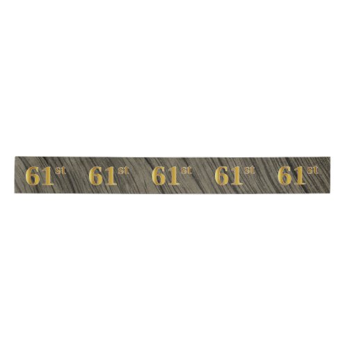 FauxImitation Gold 61st Event Number Rustic Satin Ribbon