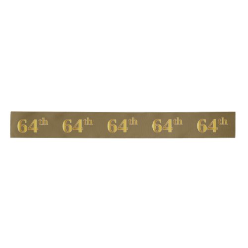 FauxImitation Gold 64th Event Number Brown Satin Ribbon